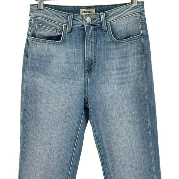 L'AGENCE High Line Skinny Classic Brasie Angle Jeans Raw Hem High Rise Women 27 - Picture 5 of 12